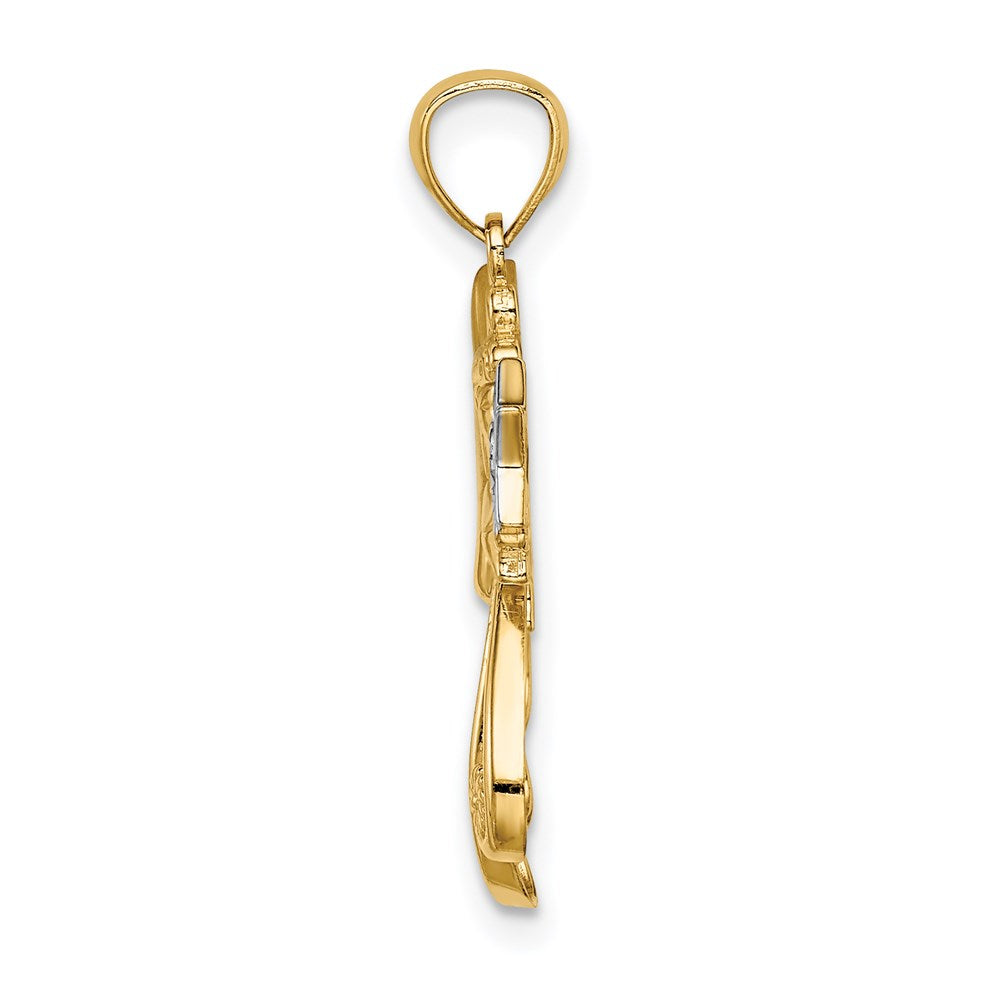 14K w/Rhodium D/C Angel with a Star-C4639