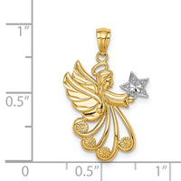 14K w/Rhodium D/C Angel with a Star-C4639