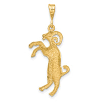 14k Satin Diamond-cut Aries Zodiac Charm-C464