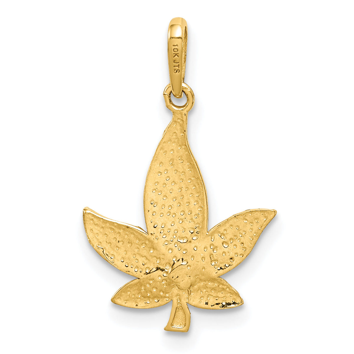 14K Diamond-Cut Leaf Pendant-C4645
