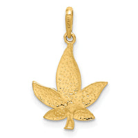 14K Diamond-Cut Leaf Pendant-C4645