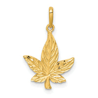 14K Diamond-Cut Leaf Pendant-C4645