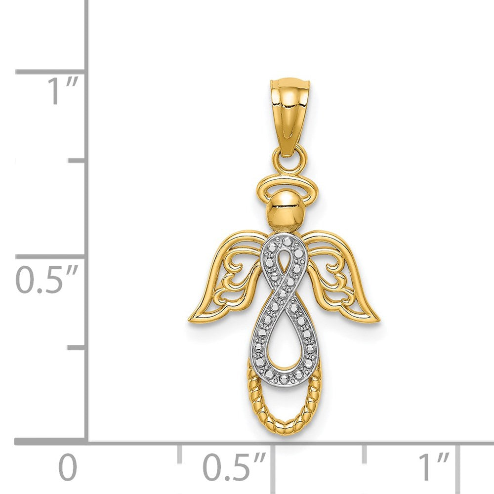 14K W/Rhodium Infinity Angel Pendant-C4647