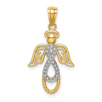 14K W/Rhodium Infinity Angel Pendant-C4647