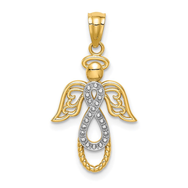 14K W/Rhodium Infinity Angel Pendant-C4647