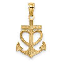 14K Anchor with Heart Pendant-C4648