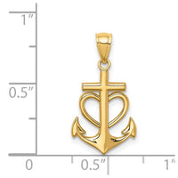 14K Anchor with Heart Pendant-C4648