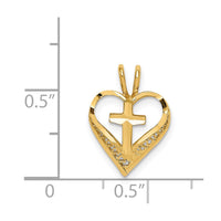 14K D/C Heart w/Cross Chain Slide-C4655