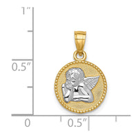 14K w/Rhodium Angel Pendant-C4658