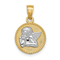 14K w/Rhodium Angel Pendant-C4658