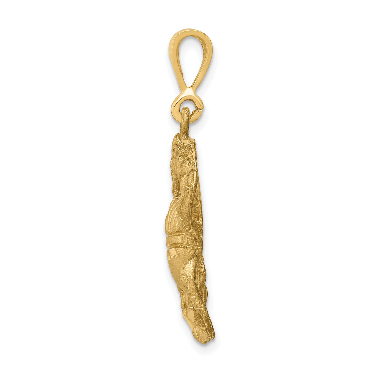 14k Satin Diamond-cut Cancer Zodiac Charm-C467
