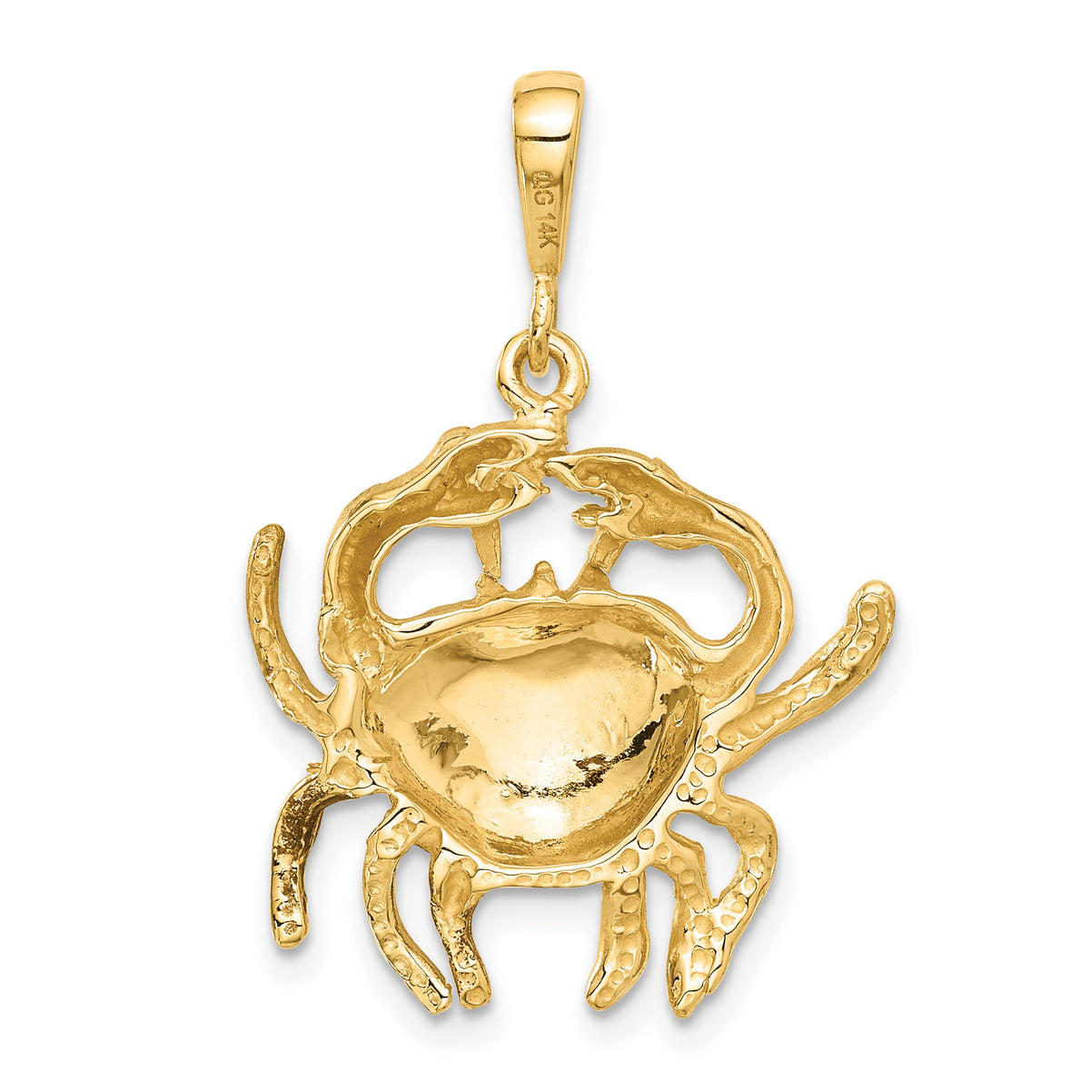 14k Satin Diamond-cut Cancer Zodiac Charm-C467