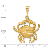 14k Satin Diamond-cut Cancer Zodiac Charm-C467
