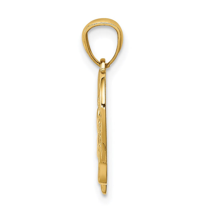 14K Baby Feet in a Heart Pendant-C4671