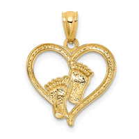 14K Baby Feet in a Heart Pendant-C4671