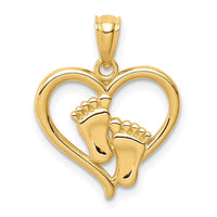 14K Baby Feet in a Heart Pendant-C4671