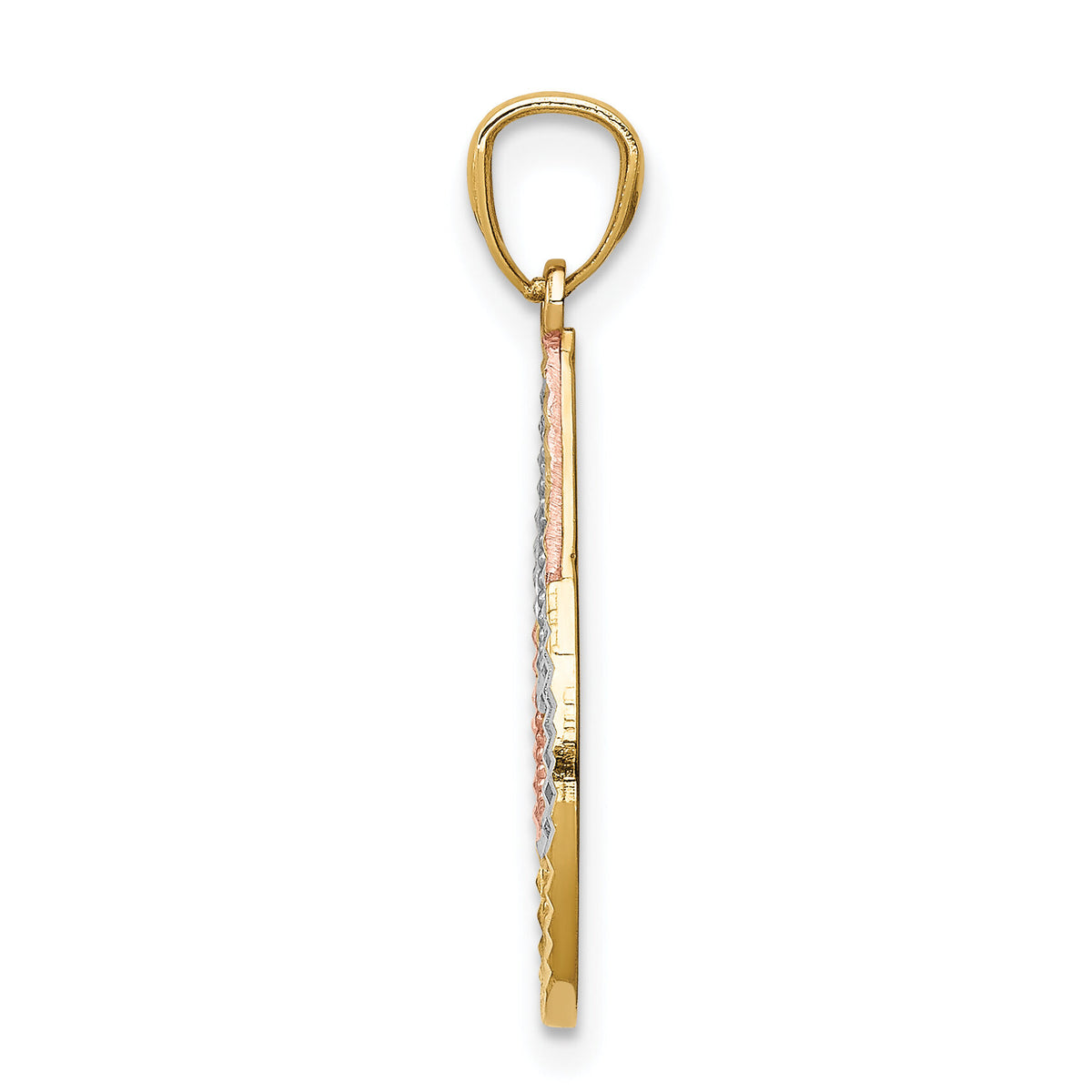 14K Two-tone with White Rhodium D/C Teardrop Pendant-C4679