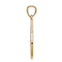 14K Two-tone with White Rhodium D/C Teardrop Pendant-C4679