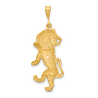 14k Satin Diamond-cut Leo Zodiac Charm-C468