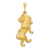 14k Satin Diamond-cut Leo Zodiac Charm-C468