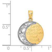 14K w/ Rhodium LOVE YOU TO THE MOON AND BACK Pendant-C4680