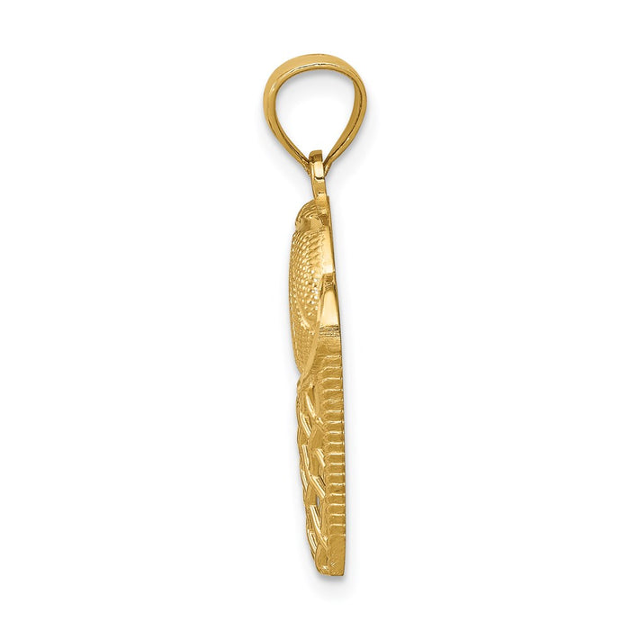 14K Basketball in Hoop Pendant-C4688