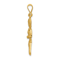 14k Satin Diamond-cut Virgo Zodiac Charm-C469