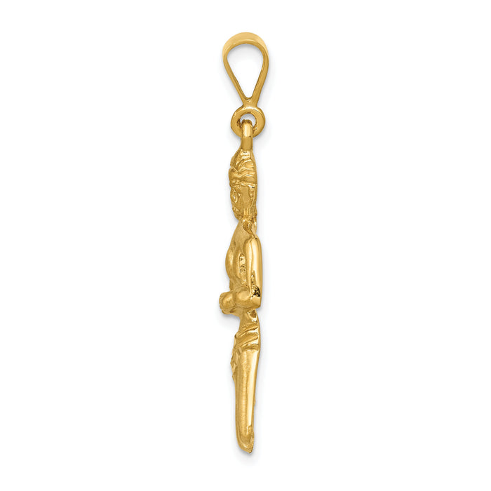 14k Satin Diamond-cut Virgo Zodiac Charm-C469