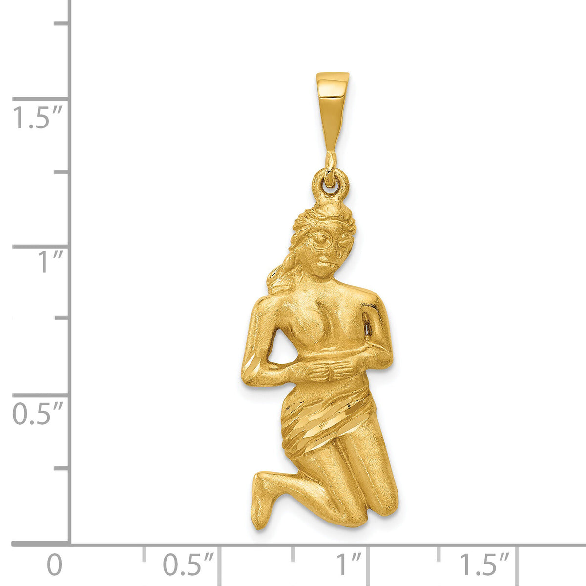 14k Satin Diamond-cut Virgo Zodiac Charm-C469