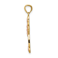 14K Two-Tone Cross Pendant-C4692