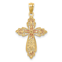14K Two-Tone Cross Pendant-C4692