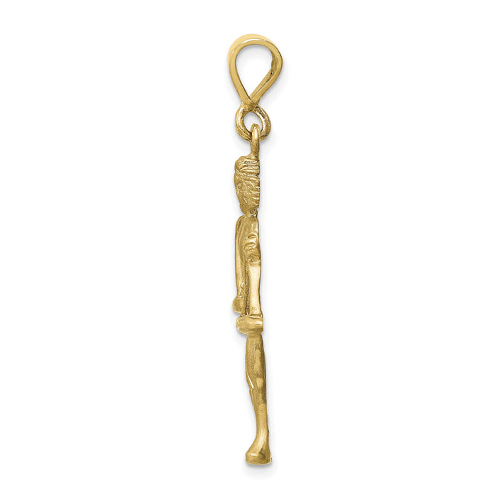 14k Satin Diamond-cut Libra Zodiac Charm-C470