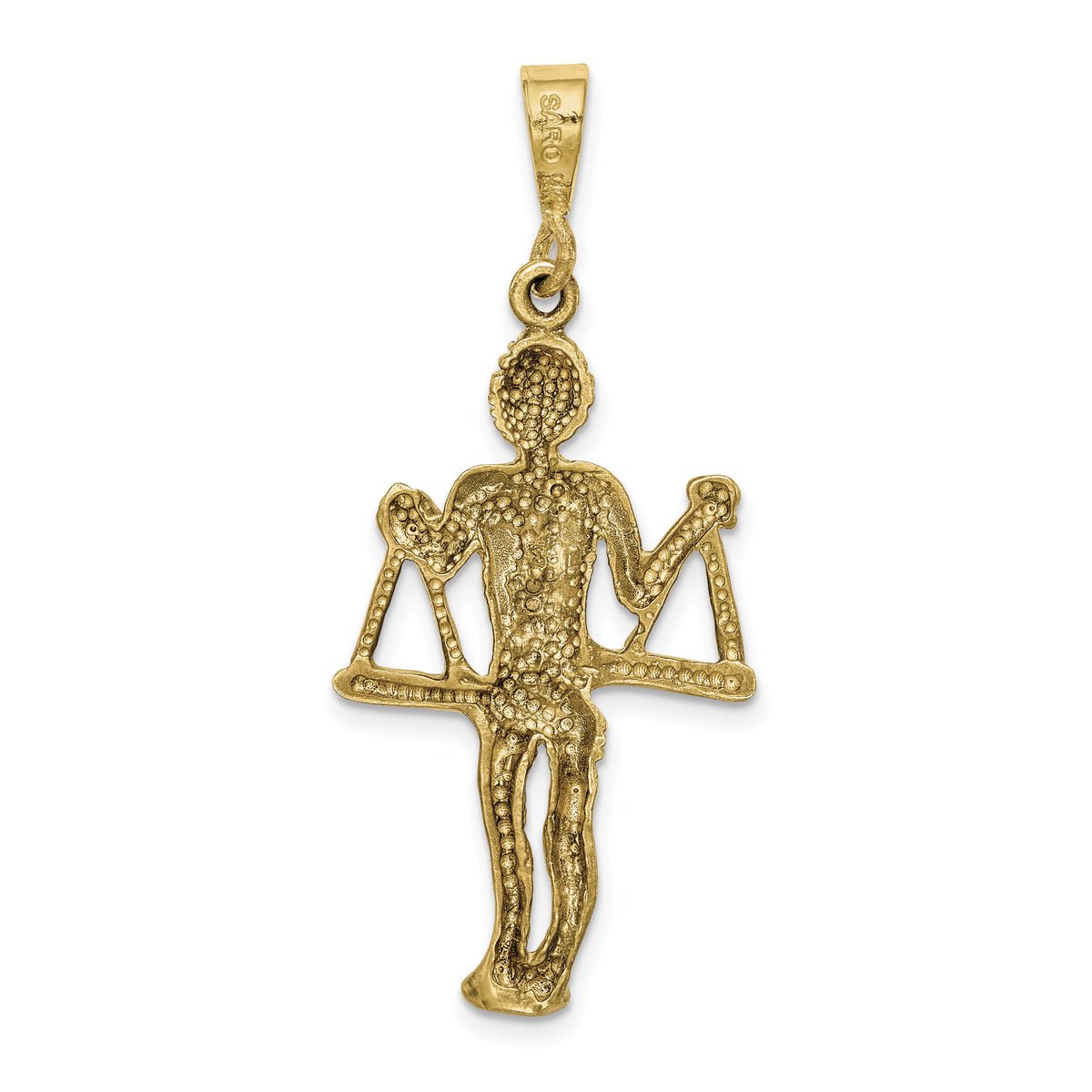 14k Satin Diamond-cut Libra Zodiac Charm-C470