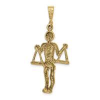 14k Satin Diamond-cut Libra Zodiac Charm-C470
