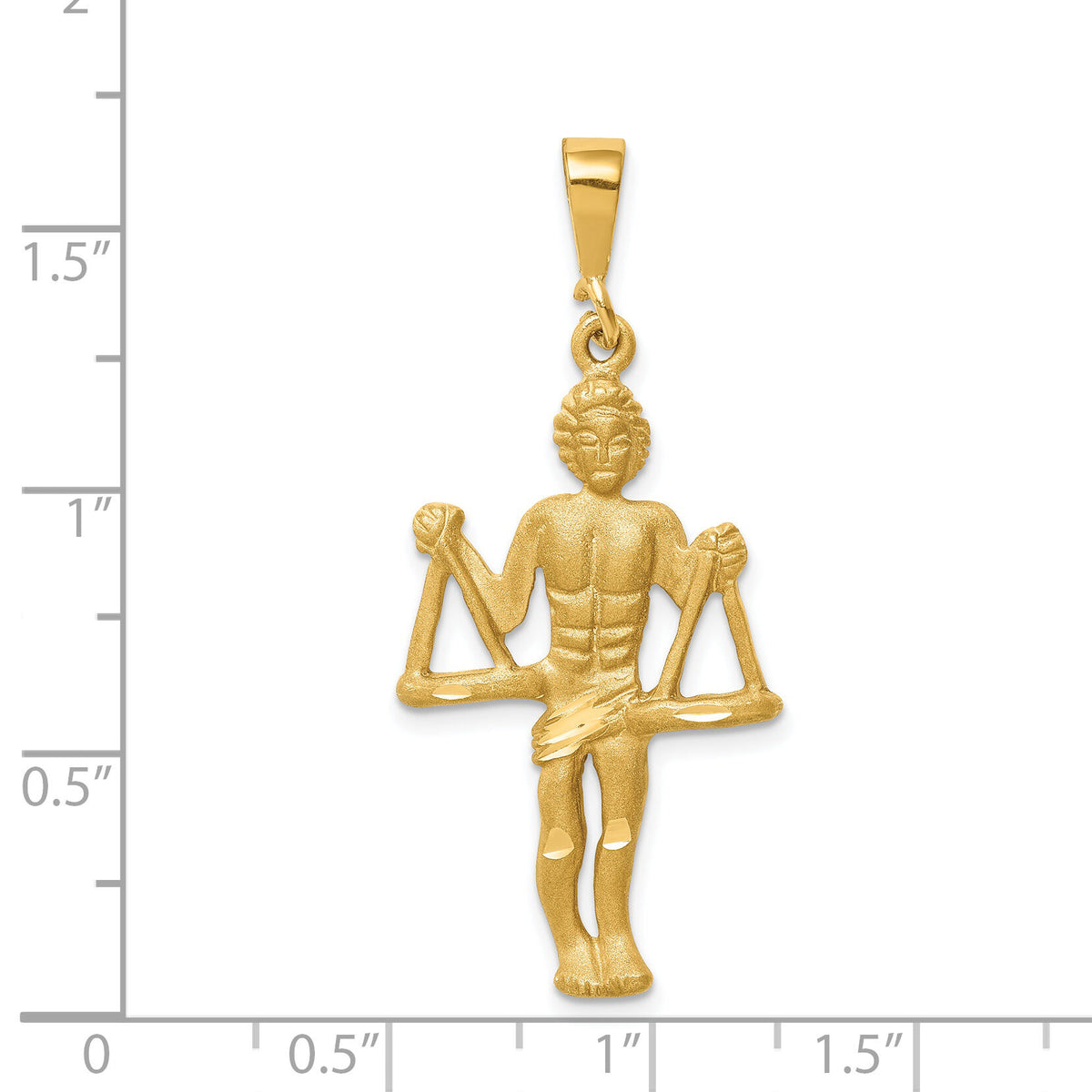 14k Satin Diamond-cut Libra Zodiac Charm-C470