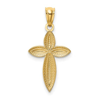 14K White Rhodium Passion Cross Pendant-C4701