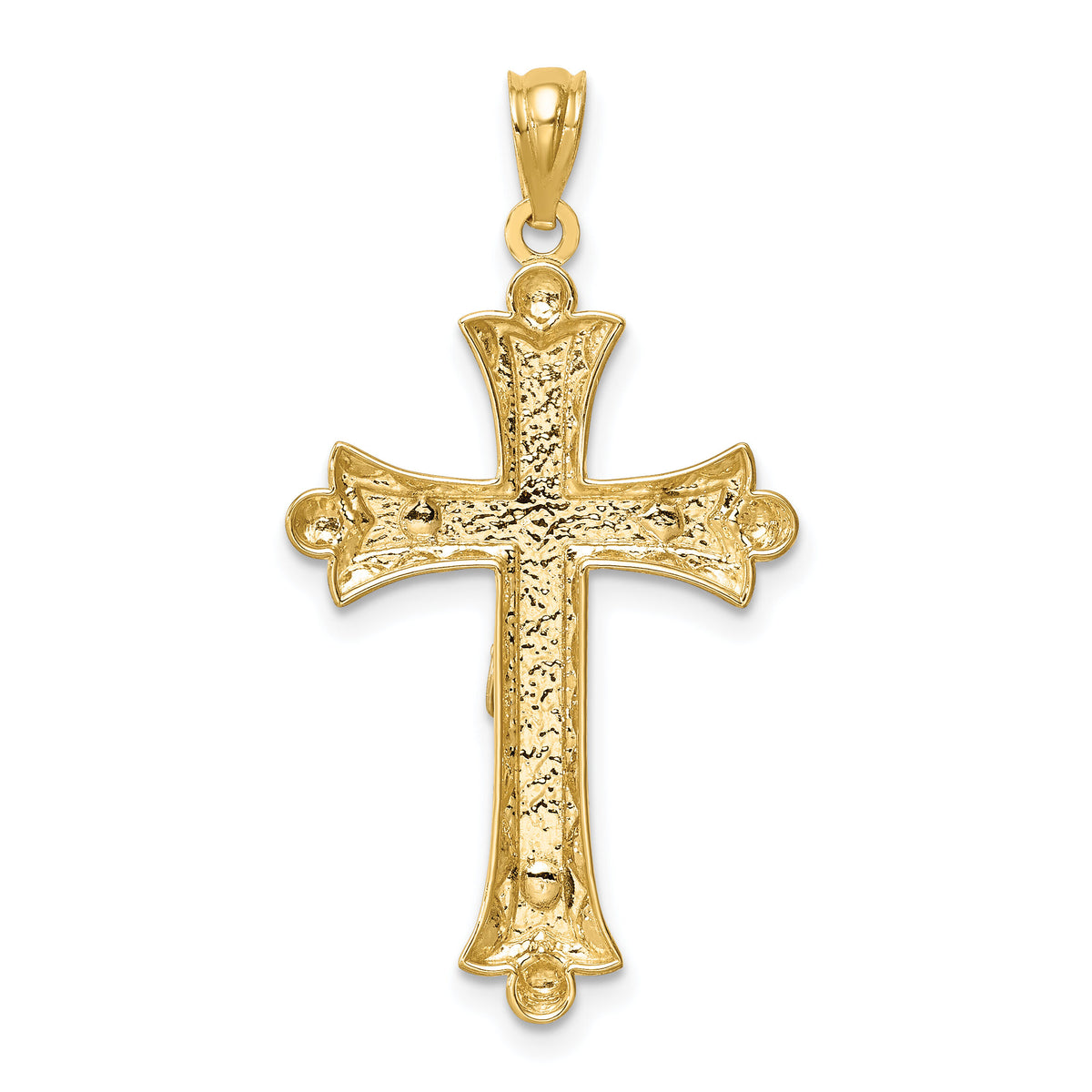 14K Two-Tone Florentine Crucifix-C4704