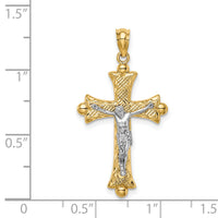 14K Two-Tone Florentine Crucifix-C4704
