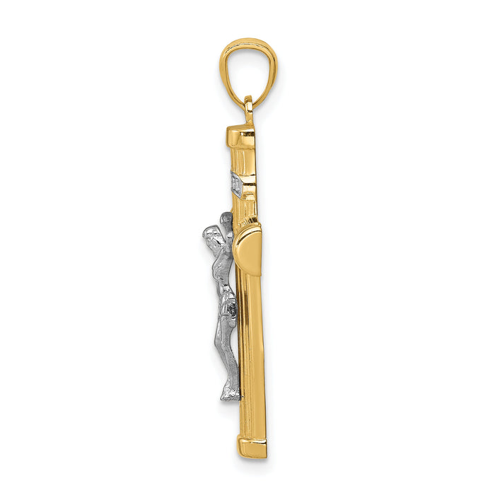 14K Two-Tone Inri Crucifix-C4707