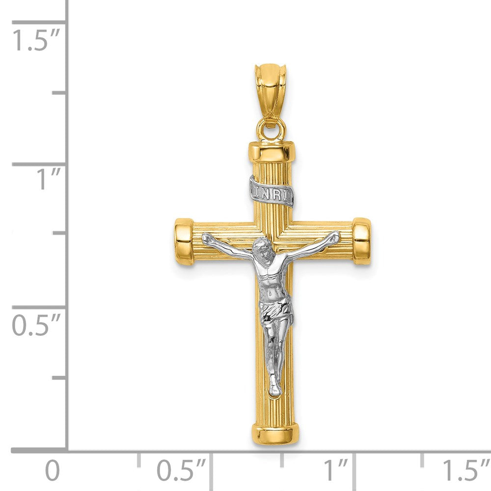 14K Two-Tone Inri Crucifix-C4707