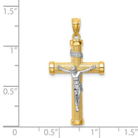 14K Two-Tone Inri Crucifix-C4707