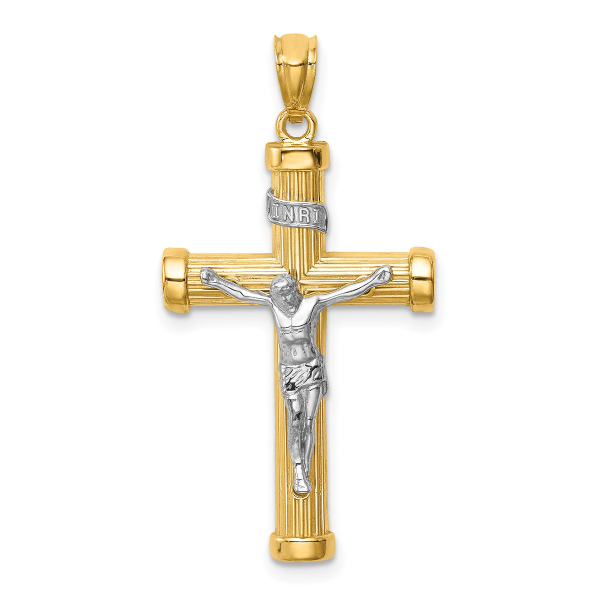 14K Two-Tone Inri Crucifix-C4707