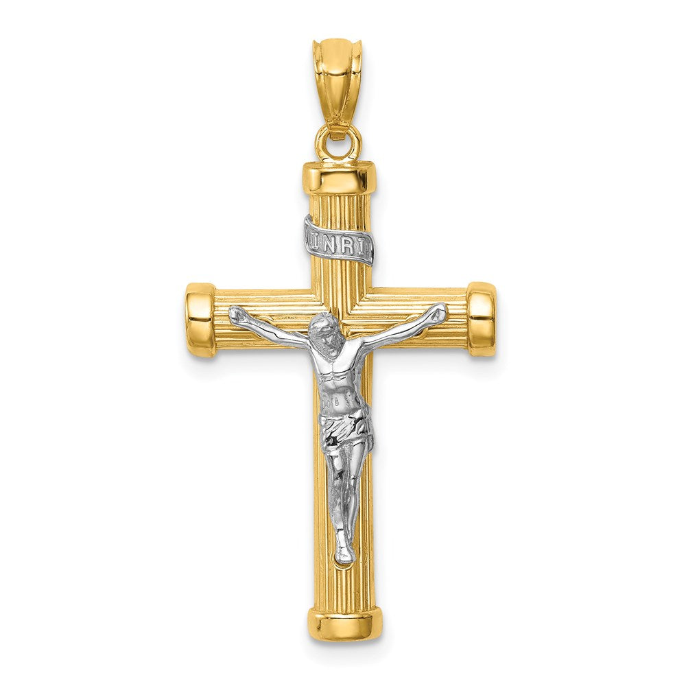 14K Two-Tone Inri Crucifix-C4707
