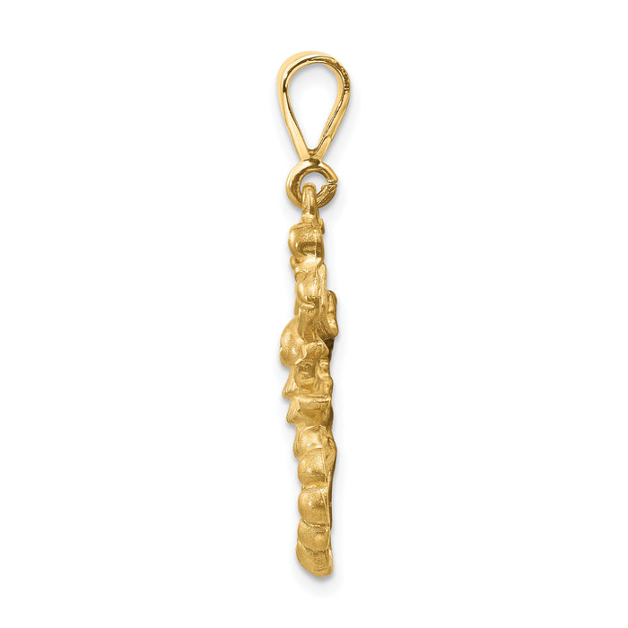 14k Satin Diamond-cut Scorpio Zodiac Charm-C471