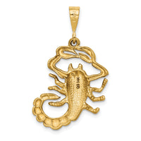 14k Satin Diamond-cut Scorpio Zodiac Charm-C471