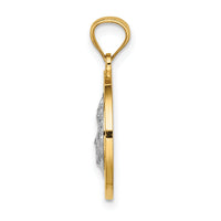 14K w/White Rhodium Jesus Medal-C4710
