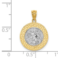 14K w/White Rhodium Jesus Medal-C4710