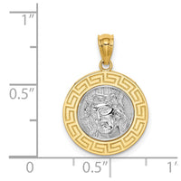 14K w/White Rhodium Jesus Medal-C4710