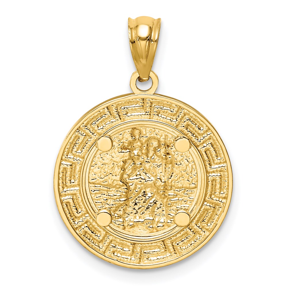 14K w/ Rhodium St. Christopher Medal-C4713