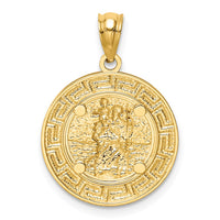 14K w/ Rhodium St. Christopher Medal-C4713